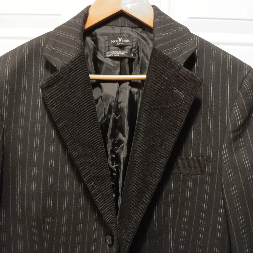 Marc Ecko Black Cut & Sew Pinstripe Corduroy Men's Small